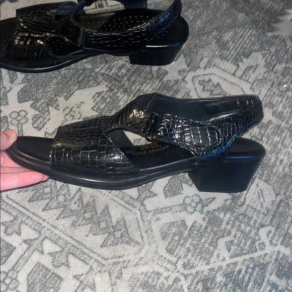 SAS women’s Suntimer Comfort Heeled Sandal in black croc size 9 - Picture 3 of 9